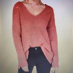 Hippie Rose crisscross back pointelle sweater